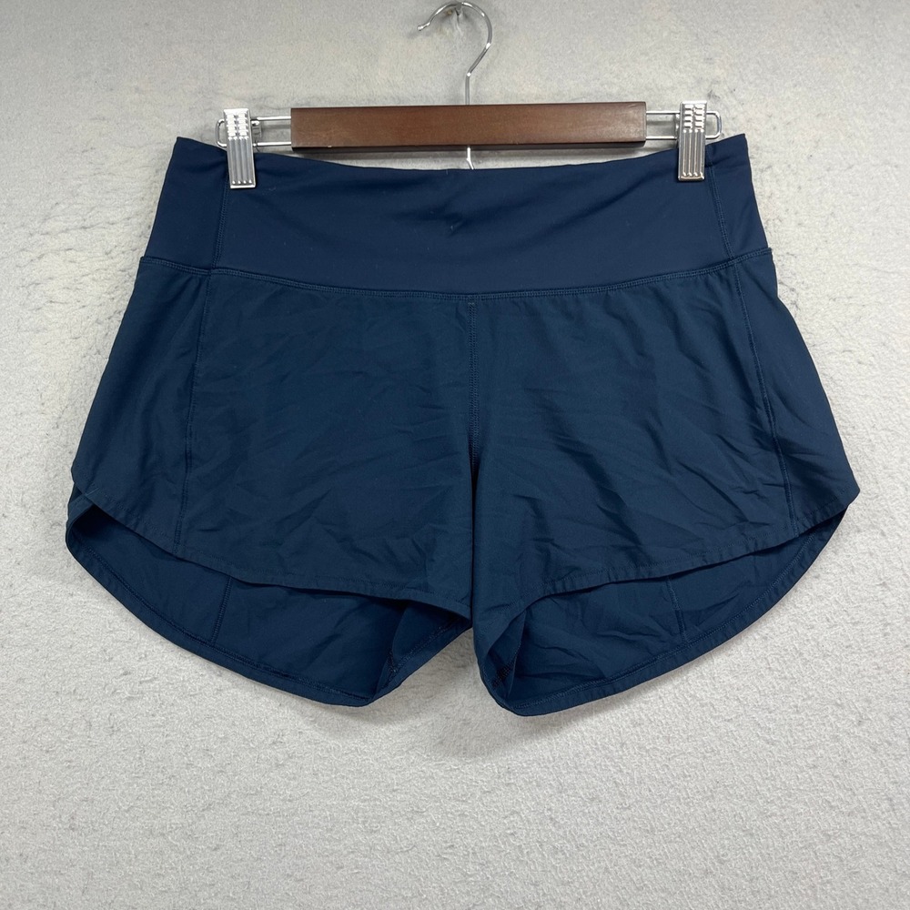 Lululemon Speed Up Short Womens 6 Navy Mid Rise Active Gym Running Athleisure